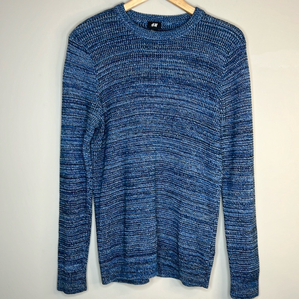 H&M unisex blue marled sweater